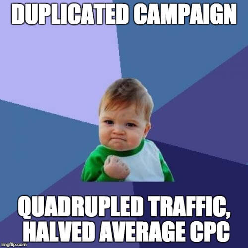 quadrupled traffic