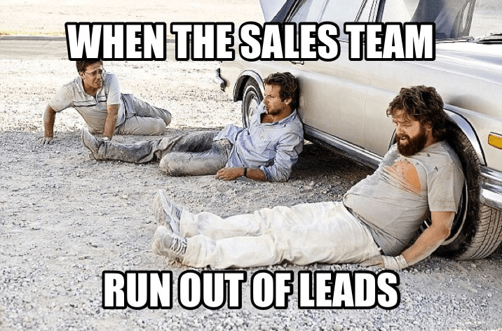 sales team out of leads meme